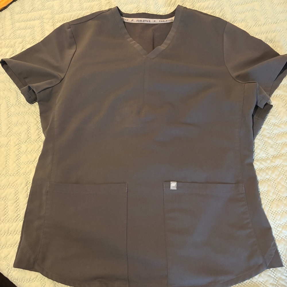 Fabletics Gray Scrub Top and Jogger pants